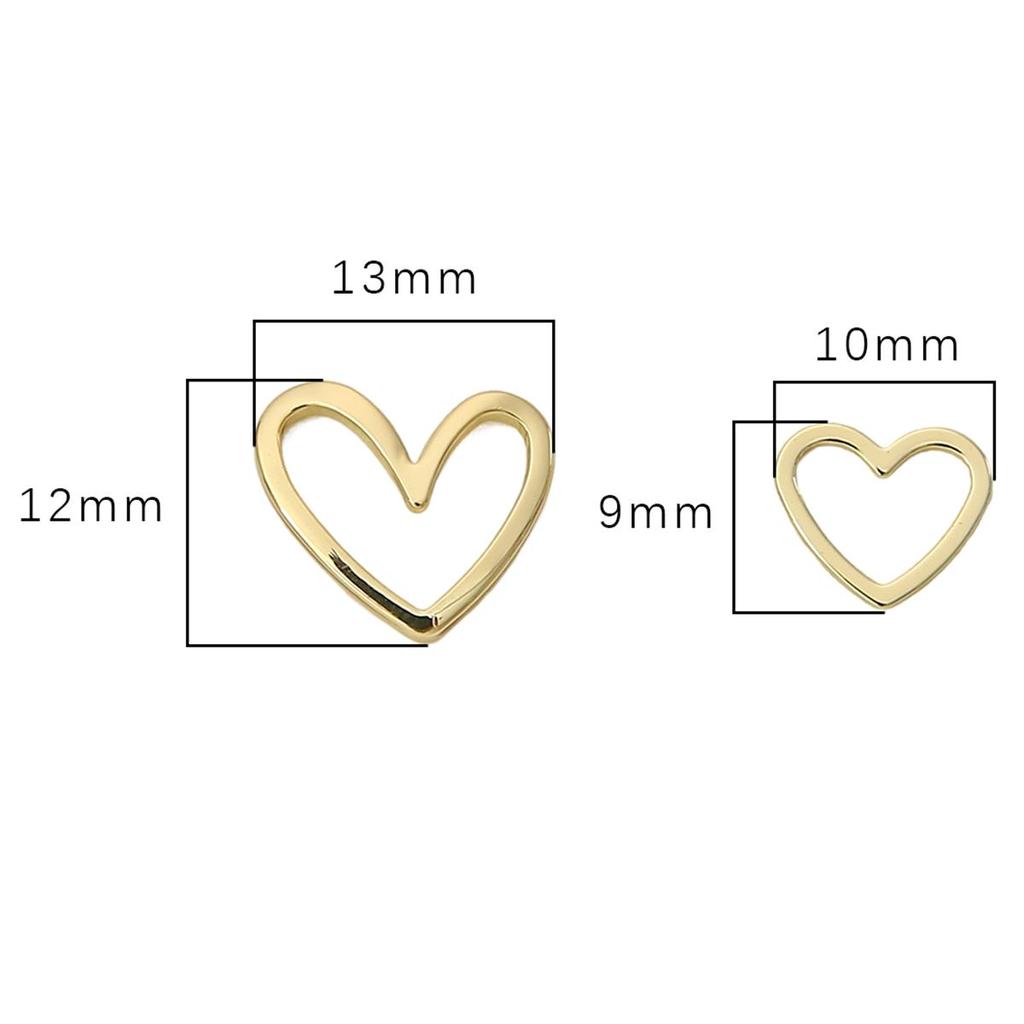 Copper Hollow Peach Heart Charms For DIY Jewelry Making Craft Accessories