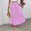 Женская модная однотонная кружевная эластичная юбка с высокой талией в стиле бохо, повседневная юбка А-силуэта