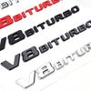 3d ABS Black Logo V8 BITURBO Emblem Car Fender Badge For P7C63 G63 E63 S63 Accessories