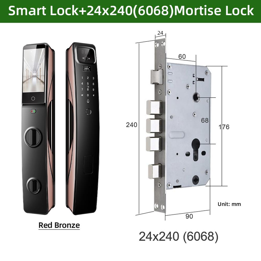 RAYKUBE Fully Automatic Tuya WiFi Smart Lock, Video Intercom, Remote Unlocking, Face Recognition