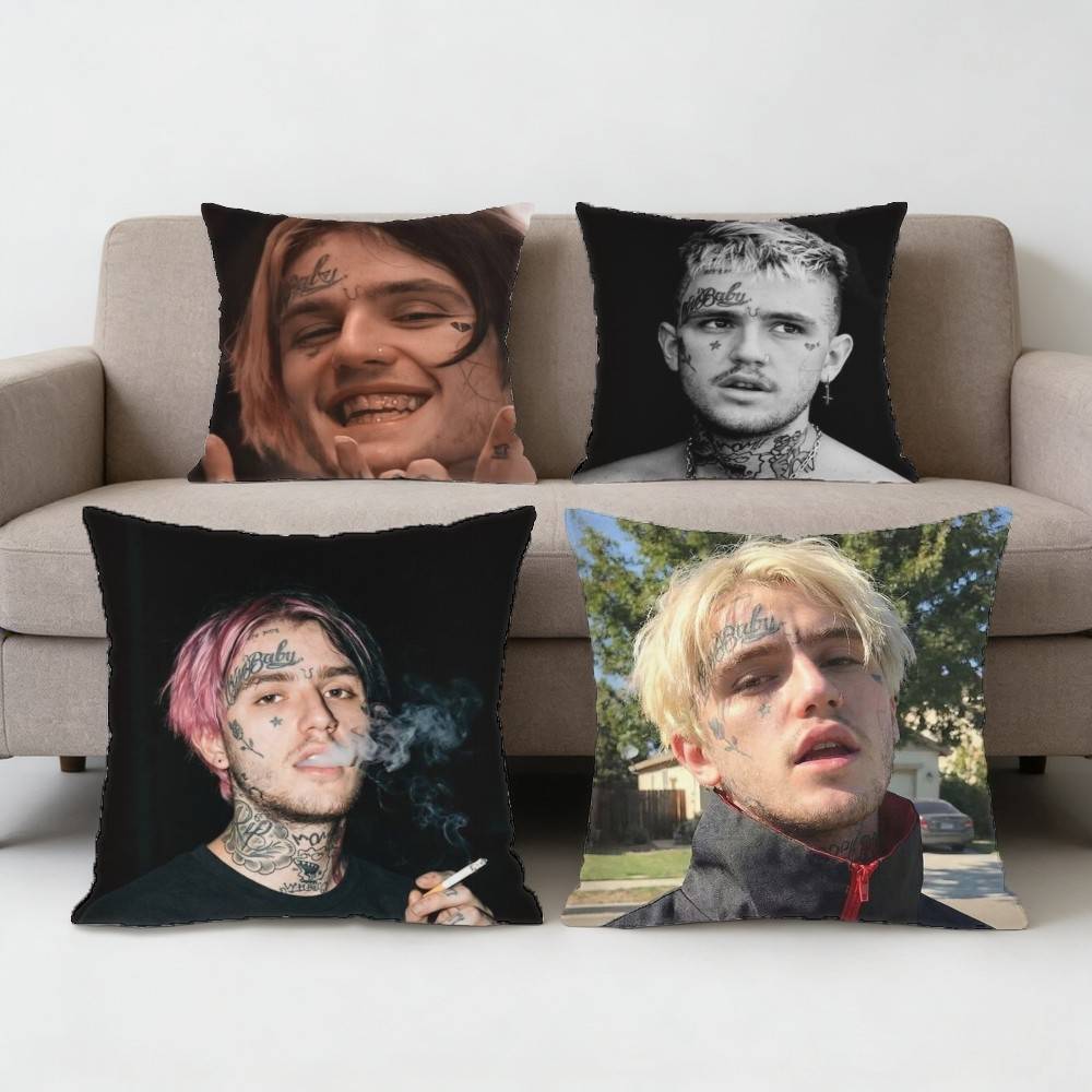 Rapper LLil Peep Hellboy Pillow Case Antidustmite Pillowcase Invisible zipper silky short plush Sofa cushion cover