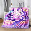 1pc Cute Rabbit Planet Printing Lightweight Flannel Blanket, Comfortable and Warm Blanket, for Camping Sofa Bed and Couch Office, Gift