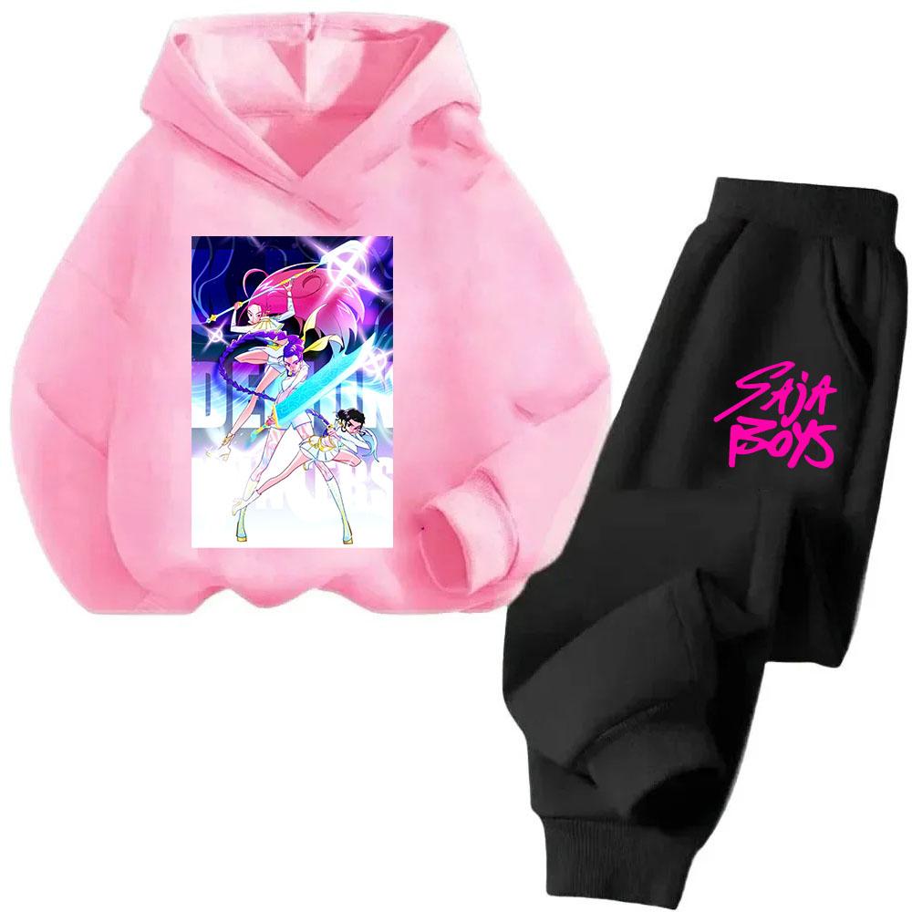 Fashion Cartoon Printed Children's Suit Casual Comfortable Sweatshirt Clothing Sets Girls