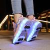 Kid's with Brake Roller Skates Removable Flat Charging LED Four Wheels Glowing Sports Shoes Women's Glowing Sneakers