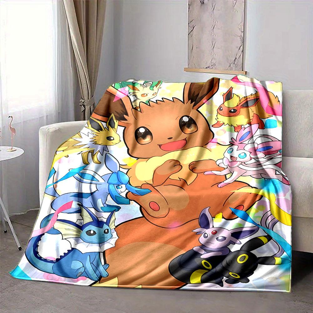 1pc Eevee, Pokémon Blanket Lightweight Flannel Blanket Throw Blanket For Sofa, Bed, Travel, Camping, Livingroom, Office, Couch
