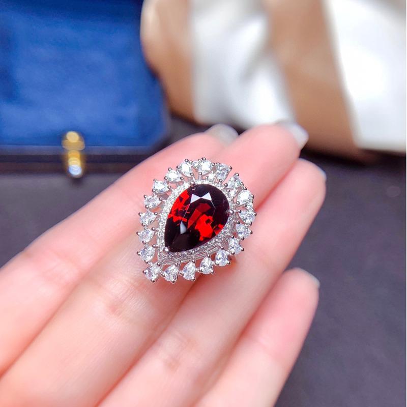 BELLA BOX Новые темпераментные красные кольца в форме воды для женщин, циркон, свадебные, помолвочные, ювелирные изделия, подарок на день Святого Валентина