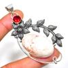 Scolecite Garnet Gemstone 925 Silver Plated Handmade Jewelry Pendant 2.84"