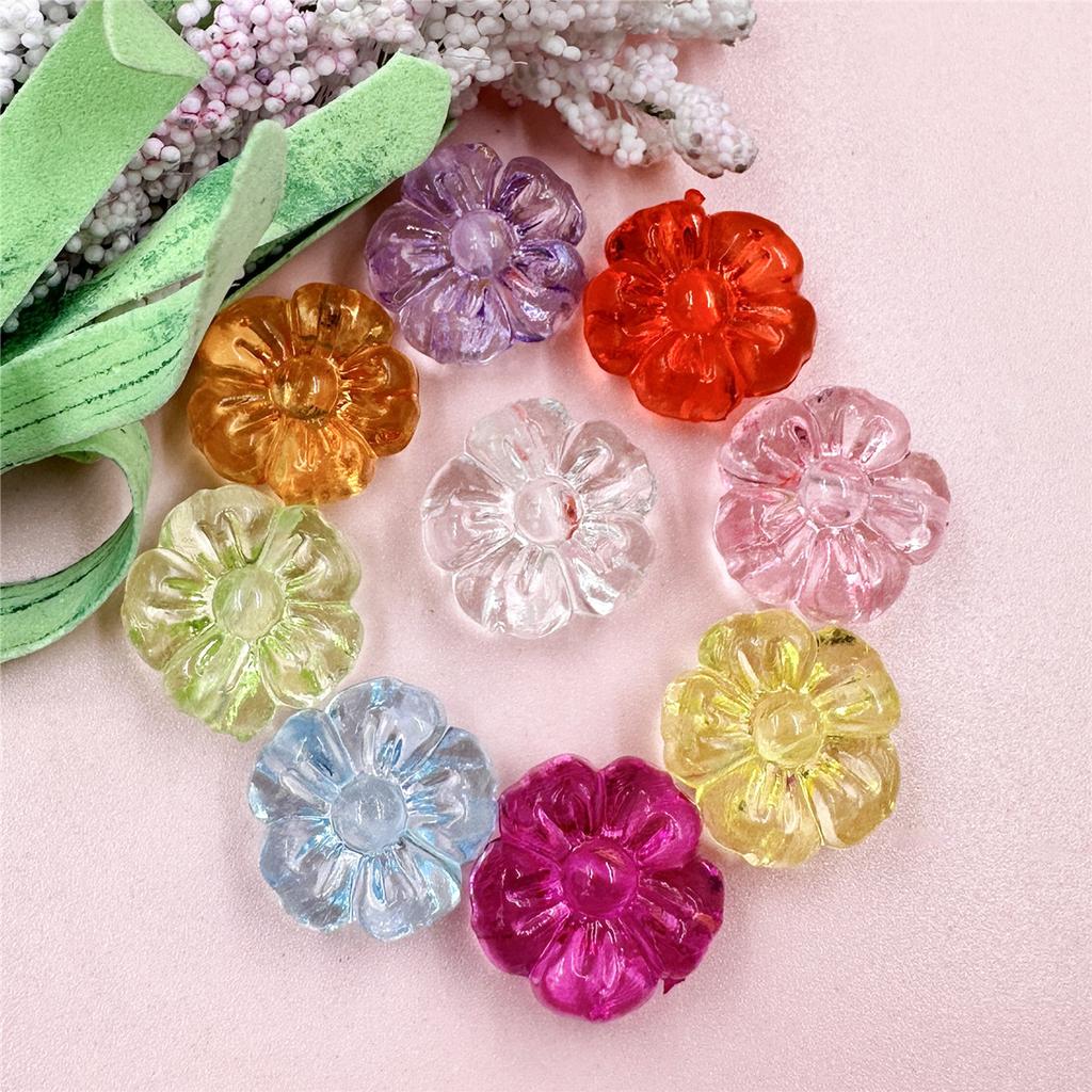 Высокое качество Мода Ручная работа Материал Браслет Свободные бусины Изготовление ювелирных изделий Прозрачный акриловый кристалл 10 шт. Аксессуары Цветок сливы 19,3 мм DIY