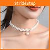 Elegant Pearl Choker Necklace For Women Featuring Trendy Geometric Style And Fashionable Cold Aesthetic