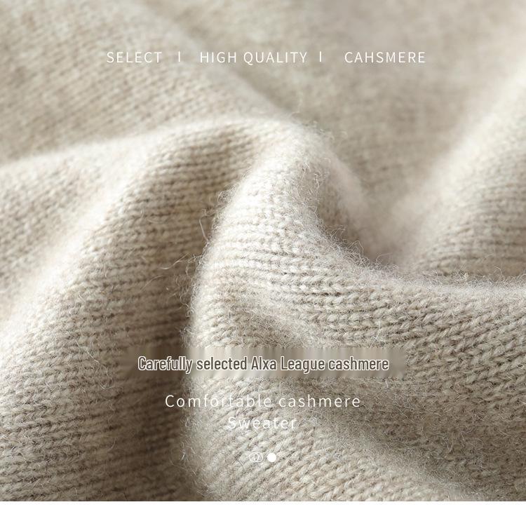 Women's 2024 Autumn/Winter Cashmere Pullover: Round Neck, Raglan Sleeve, Loose Fit, Long Sleeve Sweater.