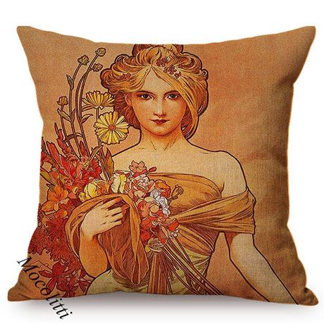 Ballet Girls Oil Painting Art Home Decoration Sofa Pillow Case Sexy Woman Portrait Impressionism Painting Style Cushion Cover