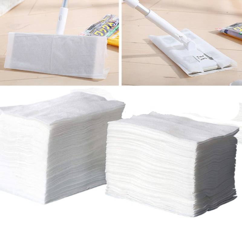 100pcs 20*30cm Disposable MicroFibre Electrostatic Floor Cloths Dust Removal Mop Paper Floor Cleaning Wipes for Flat Swivel Mop