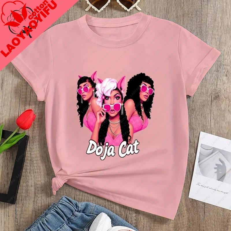 Classic Poster Printed Fashionable Unisexs Tshirt By American Singer Doja Cat Summer Casual Pure Cotton Roundneck Tshirt