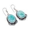 Amazonite Gemstone Handmade 925 Sterling Silver Jewelry Earring 1.69" D7w04