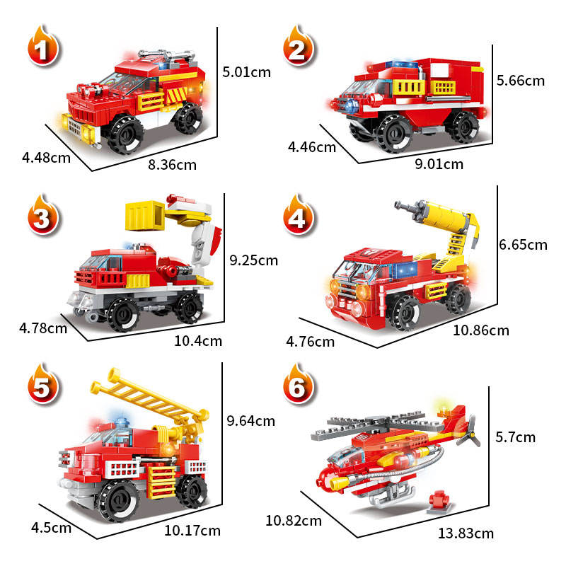 Woma Toys C0651 Робот-трансформер 13 в 1 Пожарная машина спасательная строительный блок игрушечный набор для детей