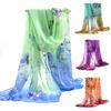 Fashion Women Long Chiffon Stole Scrawl Flower Printed Soft Sun Block Scarf