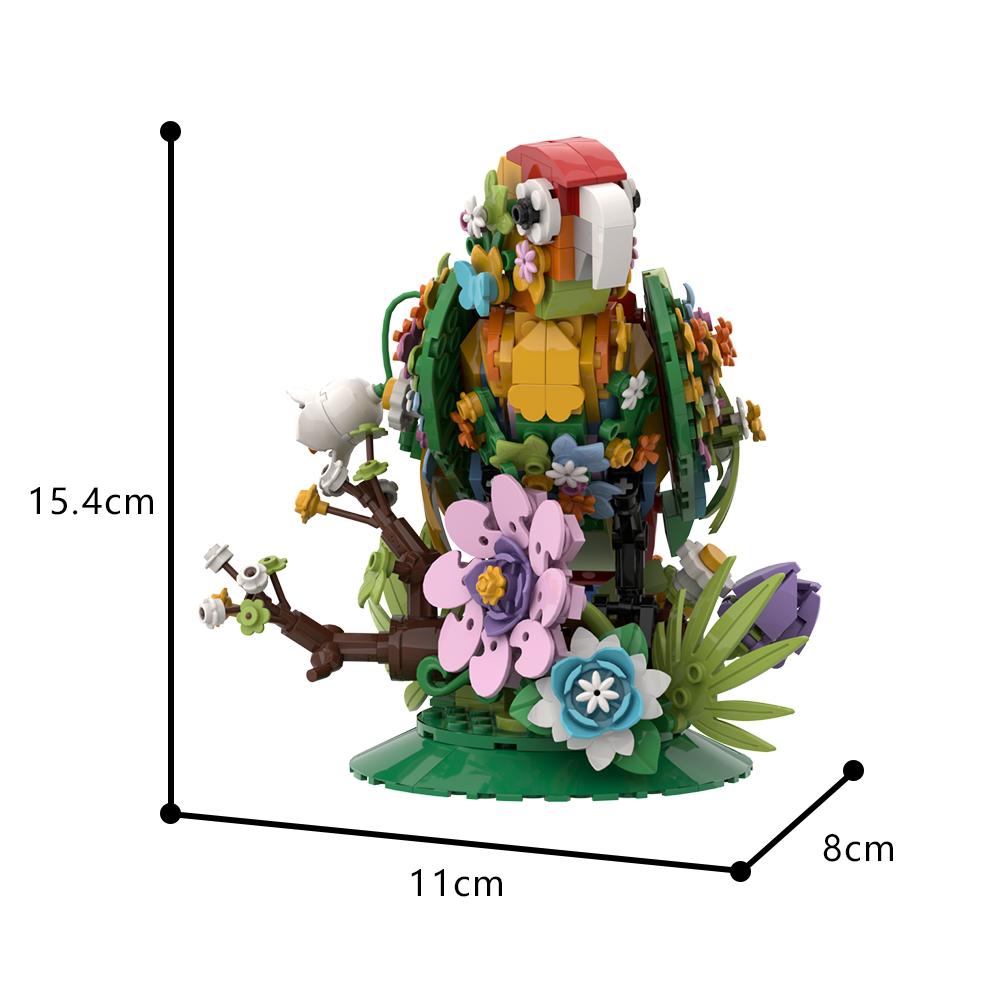 Gobricks MOC Creative Flowers Brid Bricks Model Flowers Brid Parrot Cockatiel Peacock Seagull Vultures Building Blocks Toy Gift