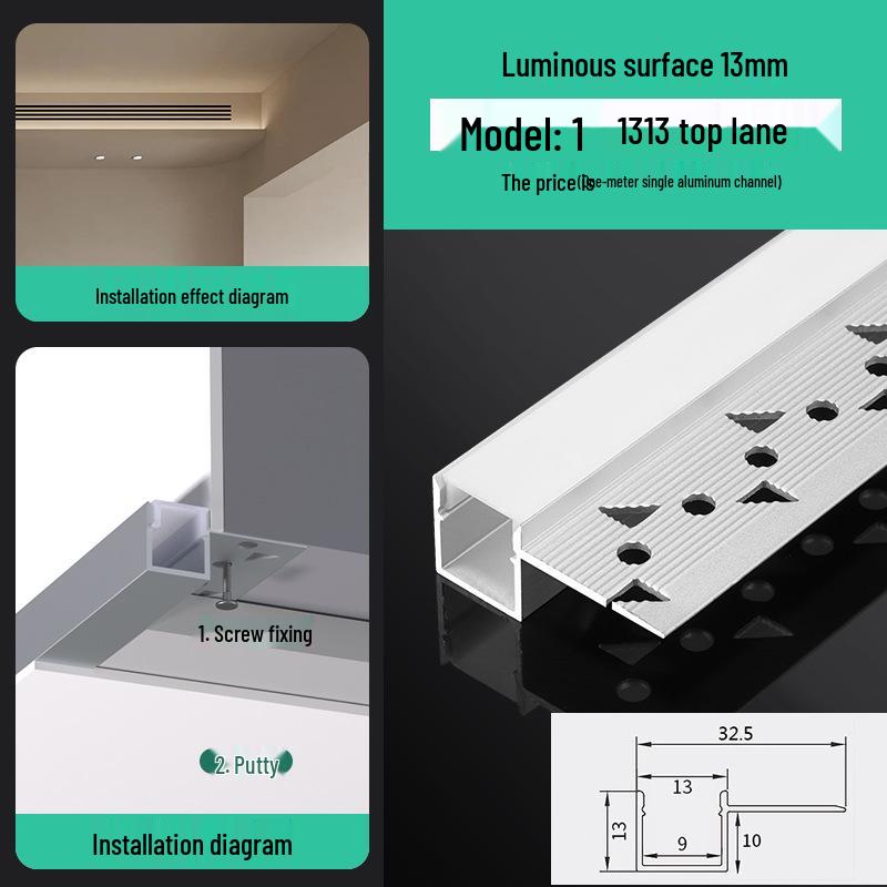 Seamless Linear Recessed LED Light Channel - Aluminum Strip Slot Design