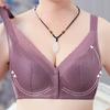 High-grade Lace Front Buckle Underwear Women's Stereotypes Cup Adjustable Straps In The Elderly Large Yards Without Steel Ring Bra