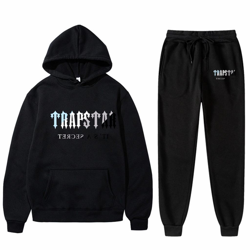 Men's And Women's Plush Long Sleeve Pants Loose Hoodie Embroidered Printed Hoodie Set