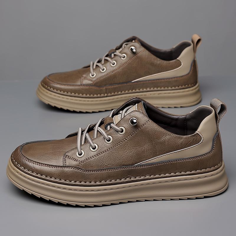 Autumn and Winter New Men's Shoes Light Luxury Fashion Cowhide Casual Board Shoes C0057827 Leather Shoes Trendy Men's Single Shoes