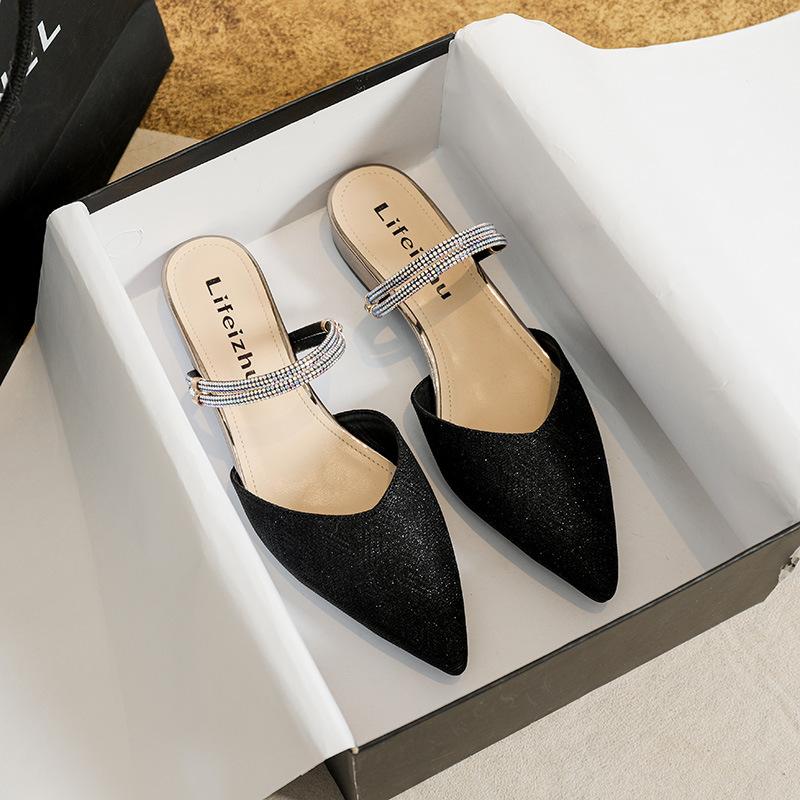 Plus Size New Shoes for Women Modern Sandals Girl Low Heels Pointed Toe Pumps Ladies Summer Slipper Casual Shoes