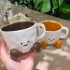 Мультяшная пара Керамическая кружка Креативная чашка для кофе, молока, чая, воды Милая детская чашка для завтрака Бытовая посуда для напитков