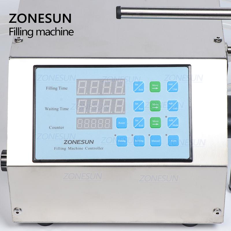 ZONESUN ZS-DPYT2P Полуавтоматическая разливочная машина для жидкостей, двойные сопла, для напитков, соков, флаконов духов, воды, 50-4000 мл, разливщик в бутылки