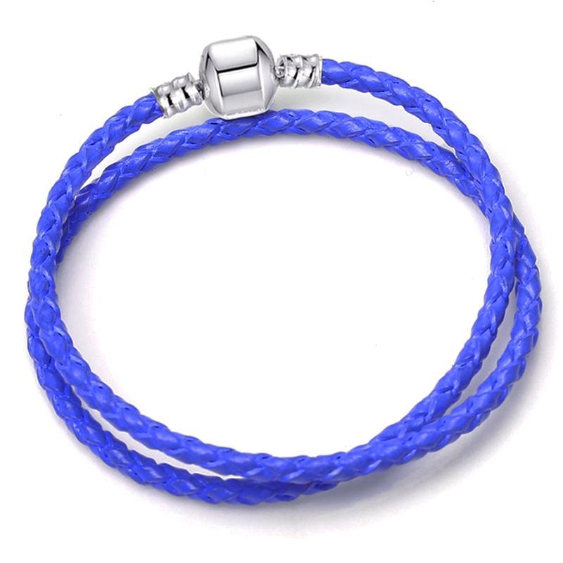 BAOPON White/Black Leather Chain Charm Bracelet Fits DIY Beads Bracelet for Women Lover Men Jewelry Gift