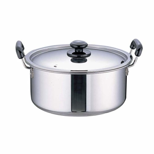 Endo Shoji TKG 36cm Double-Handled Pot, Made of Rust-Resistant, Durable, and Hygienic Stainless Steel, Induction Compatible, Outer Diameter X Depth (m