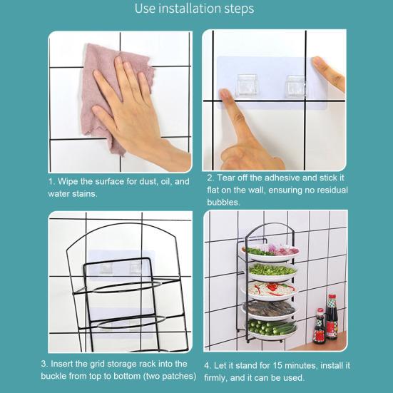 Dish Storage Rack Multi-Layer Design Large Capacity Rustproof Corrosion Resistant Kitchen Countertop Storage Holder Food Preparation Rack