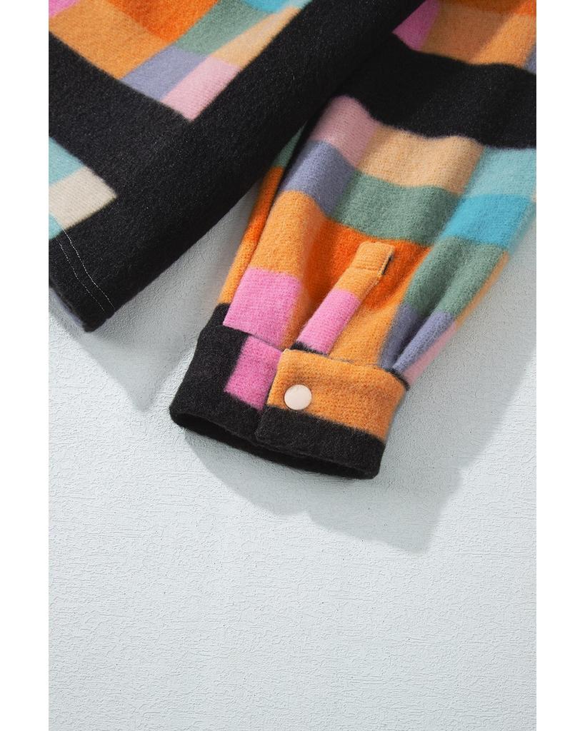 Azura Exchange Черный толстовка Henley размера плюс с клетчатым принтом Sherpa