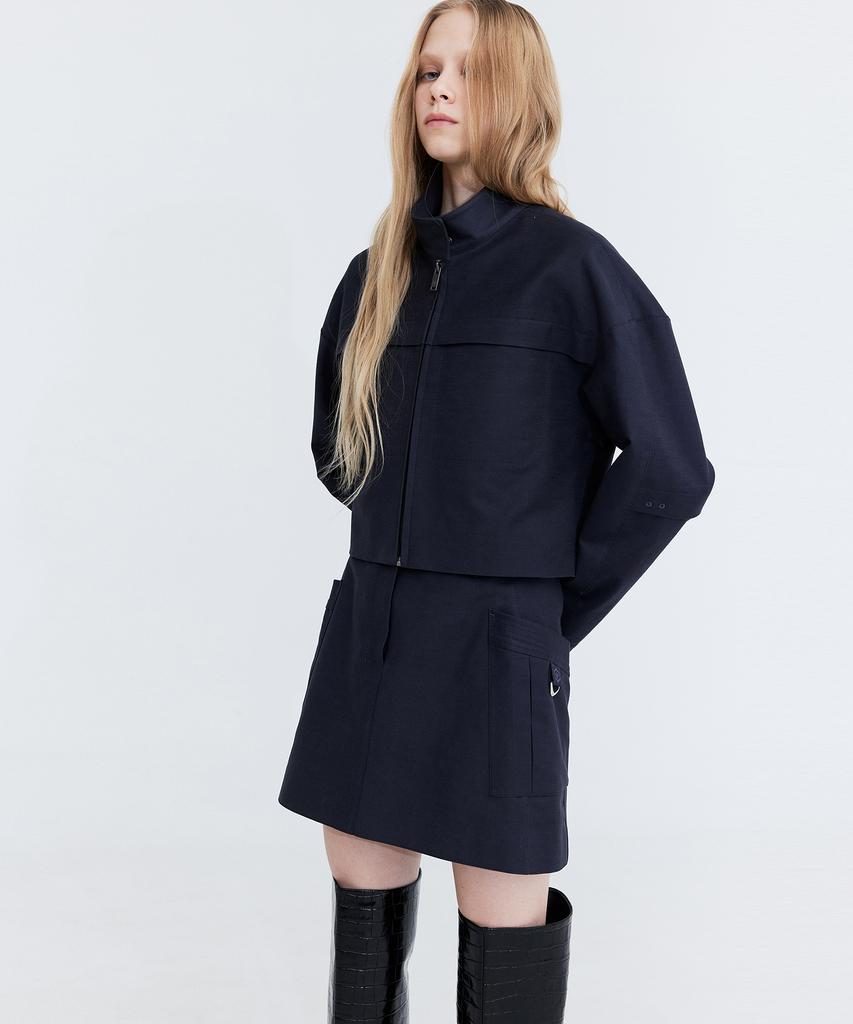Bundercammer Cotton Cargo Mini Skirt_Charcoal
