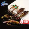 6pcs/box Realistic Design Nymph Jig Flying Fishing Set-Trout Fishing Slow Sink Fly with Rayon