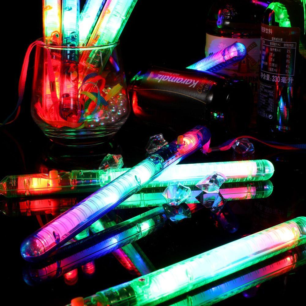 Flash Stick Flashing LED Stick Light Up Wands With Lanyards Glowing Cheer Wands Flashing LED Wand