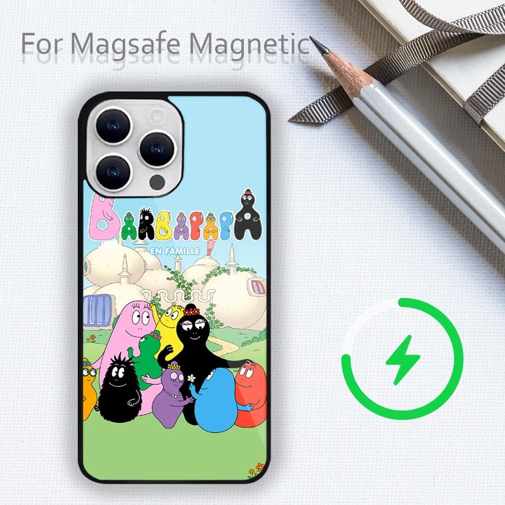 Чехол для телефона Barbapapa с рисунком из мультфильма для iPhone 15 14 13 12 11 Plus Pro Max Magsafe с магнитной беспроводной зарядкой