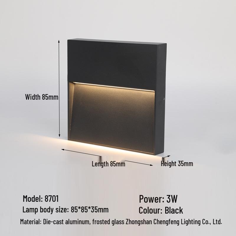 Водонепроницаемый светодиодный светильник для ступеней для наружных пандусов и углов, литой алюминиевый плинтусный светильник