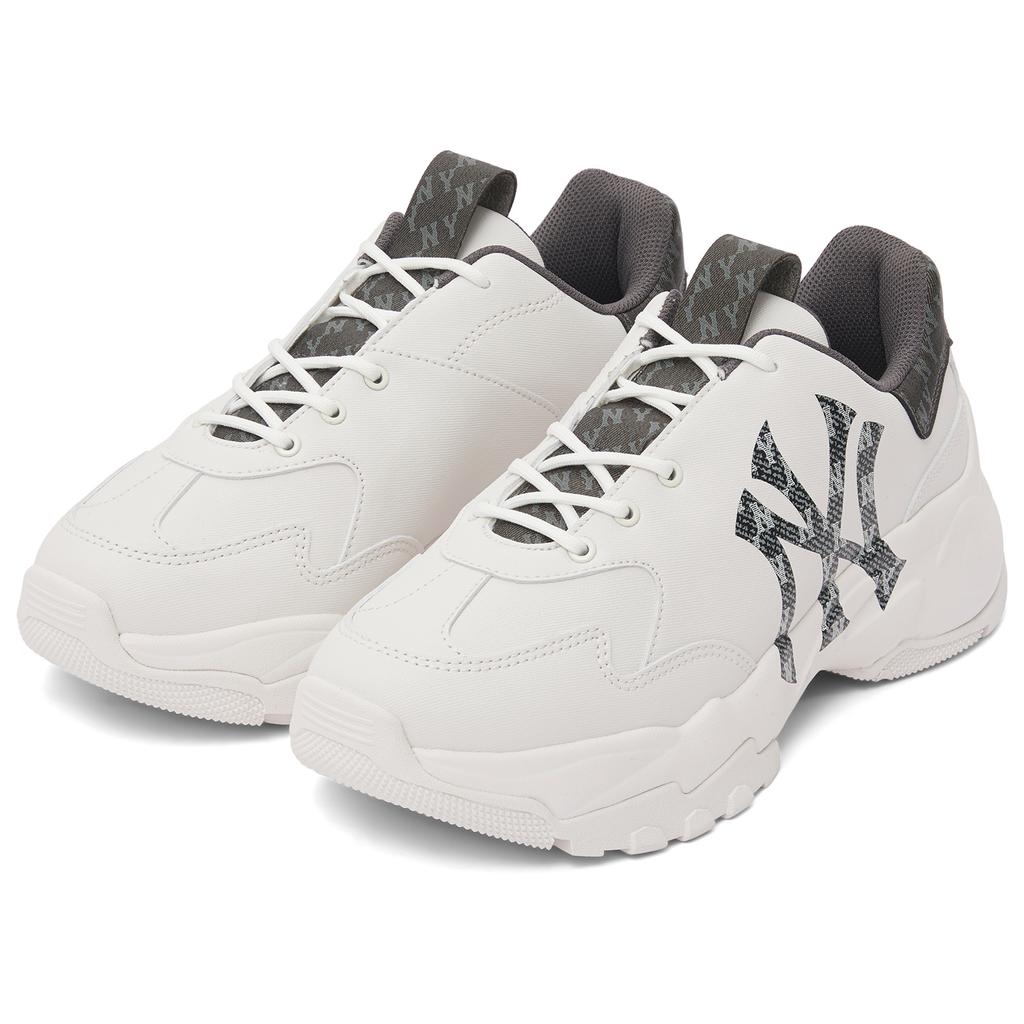 New MLB Big Ball Chunky Sneakers Unisex Low Top White 3ASHBDM4N-50BKS