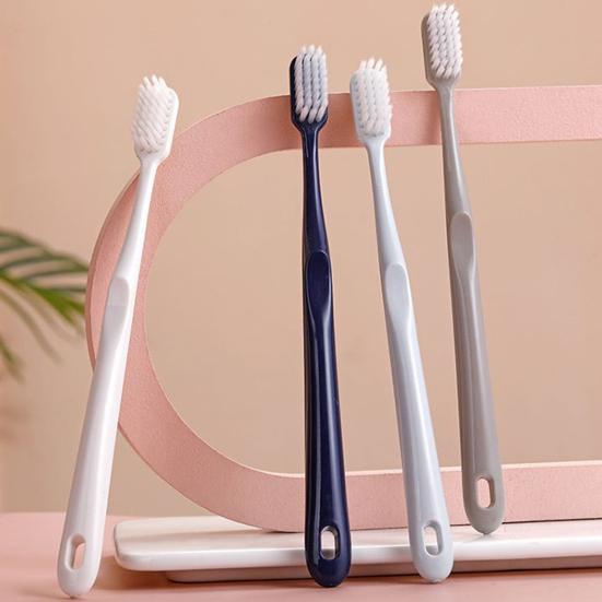 4Pcs Soft Toothbrushes Extra Soft Bristles Easy to Hold Comfortable Grip Individual Head Cover Food Grade Dental Care Travel Tooth Brushes