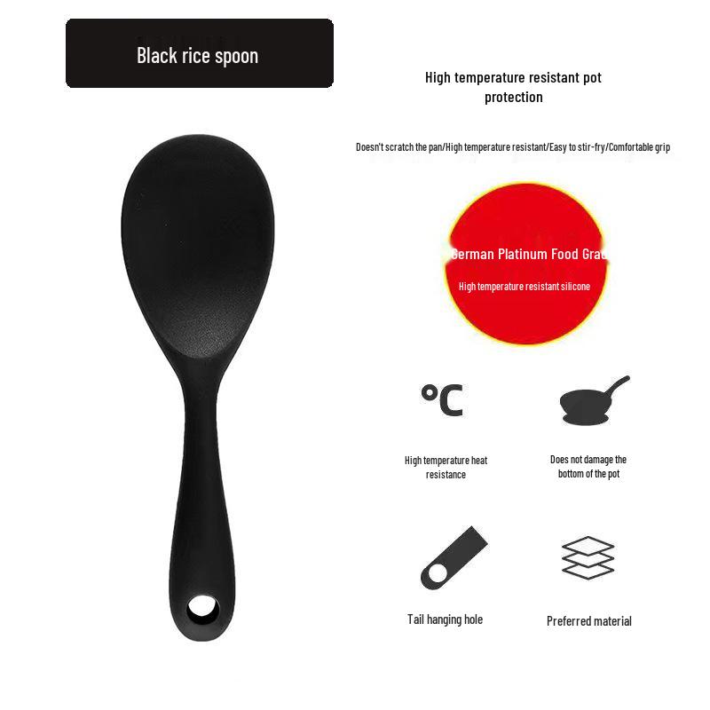Heat-Resistant Silicone Spatula and Soup Ladle Set – Non-Stick, Food-Grade, Anti-Scald Kitchen Utensils