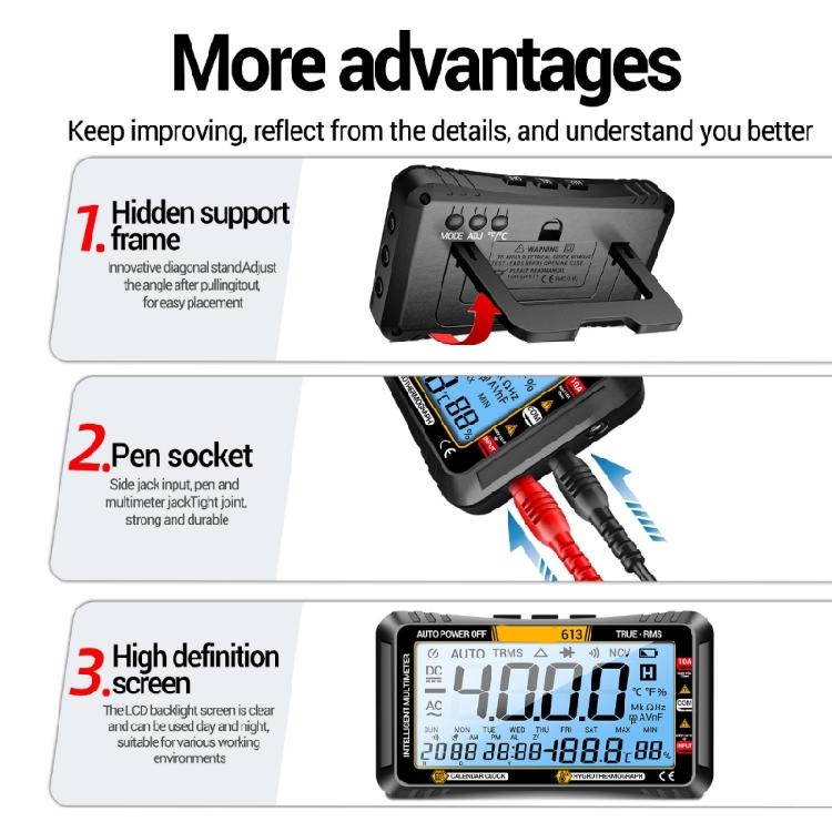 Ohmmeter Voltmeter with Backlit 4000 CountsDigital Multimeter Voltage Current Tester Multi Tester