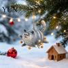 Cute Animal Home Decoration Flying Chubby Cat Ornament, Vintage 2D Acrylic Kitten Hanging Pendant with Blue Funny Striped Stripe Design, Car
