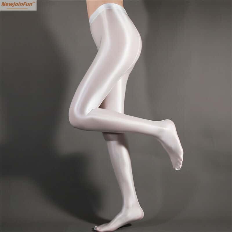 70D Plus Size Oil Reflective Glossy Pantyhose Curvy Women Nightclub Dance Wear High Talyss Tights Leggings