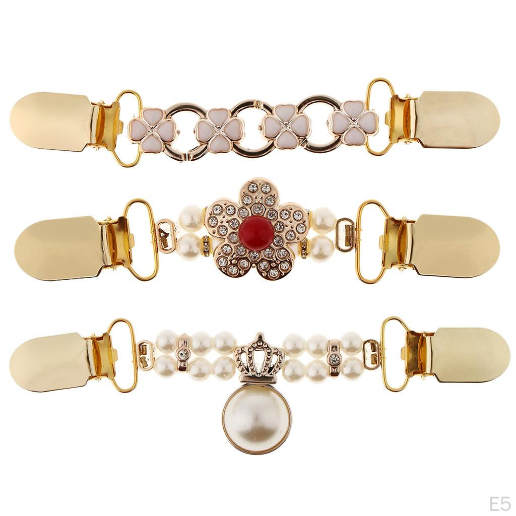 Зажим для кардигана с пряжкой для свитера и рукавами из бисера Зажимы