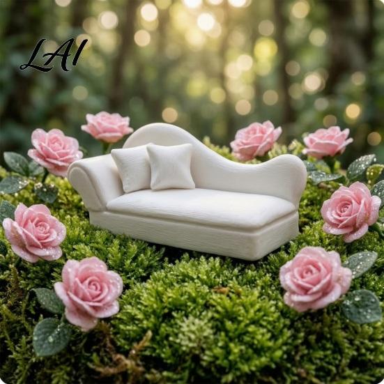 Miniature Living Room Accessories 1:12 Scale Dollhouse Sofa with Pillows European Chaise for Style Simulation Recliner Photography Furniture