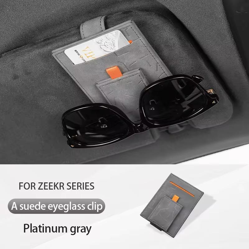 Для ZEEKR 7X 001 007 X 2024 2025 Клипса для очков Держатель для солнцезащитных очков в машине Бархатный ящик для хранения Чехол для очков в машину Аксессуары для интерьера