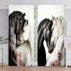 2 шт. Шторы с принтом «Лошади, которые любят друг друга» для домашнего декора — оконные карманы с карнизом для спальни, офиса, кухни