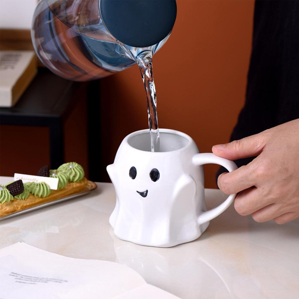 Cute Ghost Water Cup Genie Ceramic Mug Milk Tea Cups Milk Mugs Afternoon Tea Coffee Cup Breakfast Cups Coffee Mug Halloween Gift