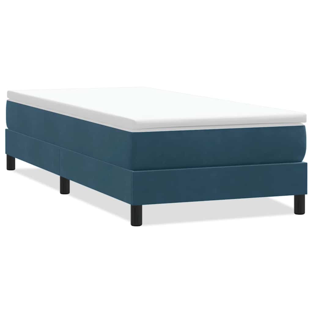 Łóżko Typu Box Spring Bez Materaca Ciemnoniebieskie 90X220 Cm