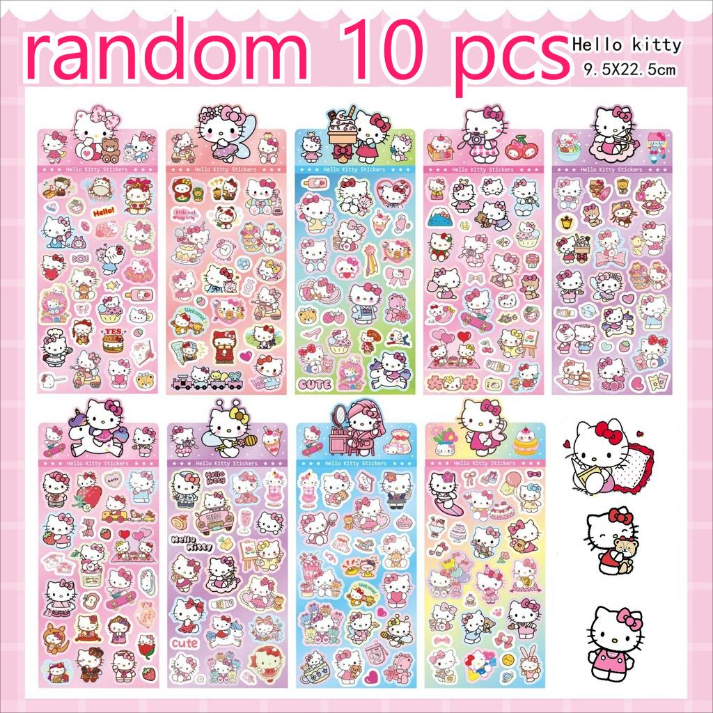 10/20 Наклеек Милые   Наклейки Sanrio Лазерные Мультяшные Девочка Детский Подарок Наклейки Скрапбукинг Канцелярские Товары  Игрушки